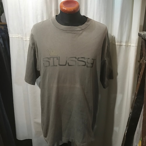 80's vintage アメリカ製 STUSSY 半袖Tシャツ 黒タグ 100%コットン　メンズL~XL
