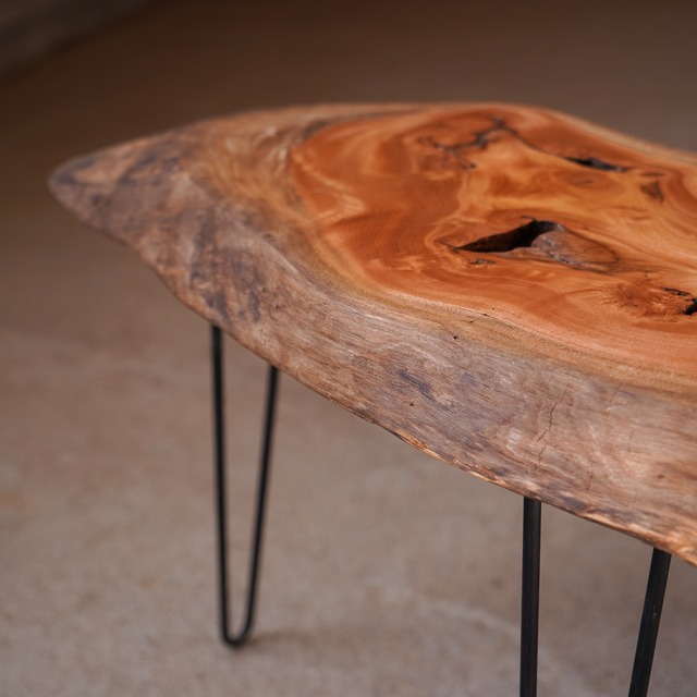 欅の輪切り コーヒーテーブル⑥（高さ・カラー変更無料）