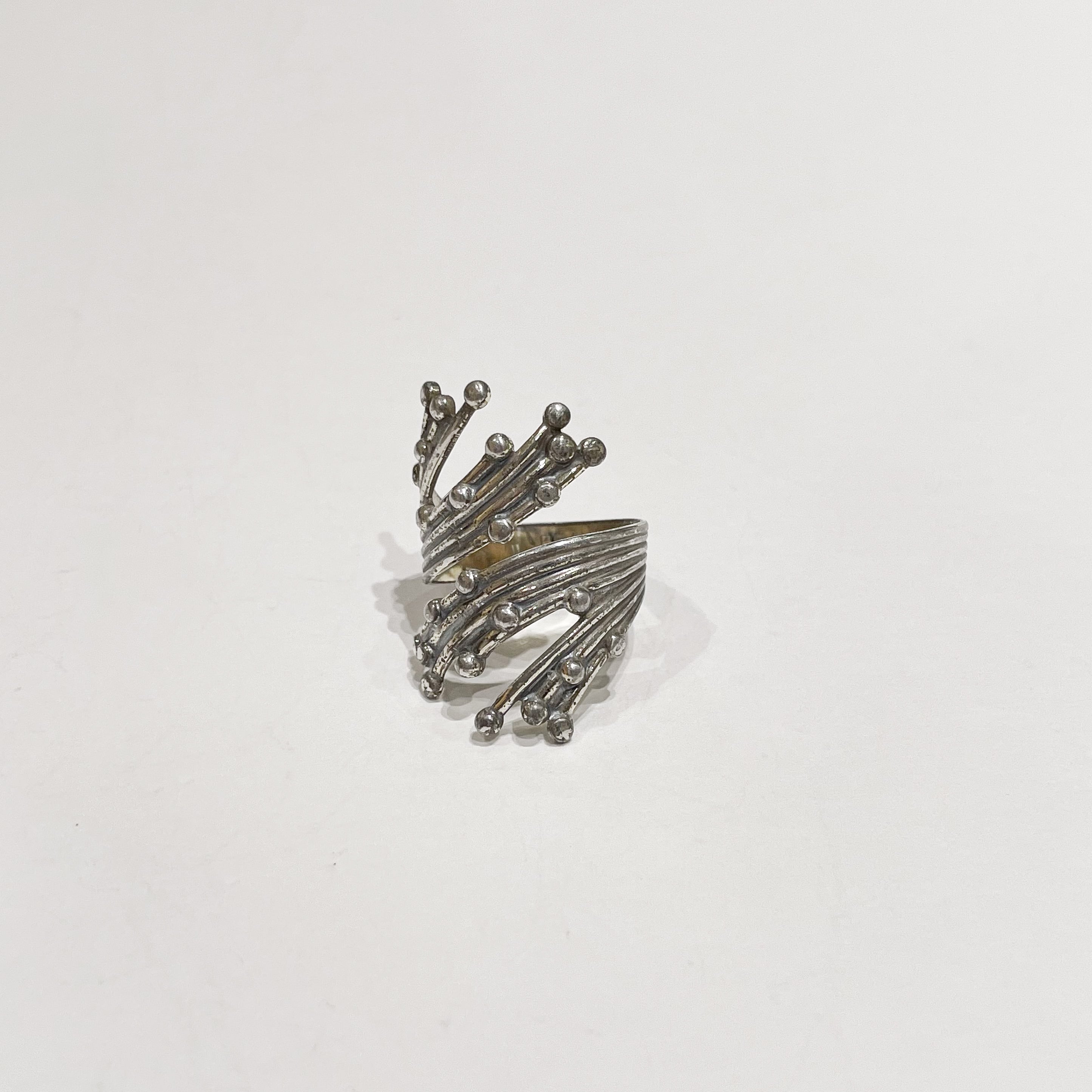 Vintage BEAU STERLING Modernist Wrap Ring | CORNER