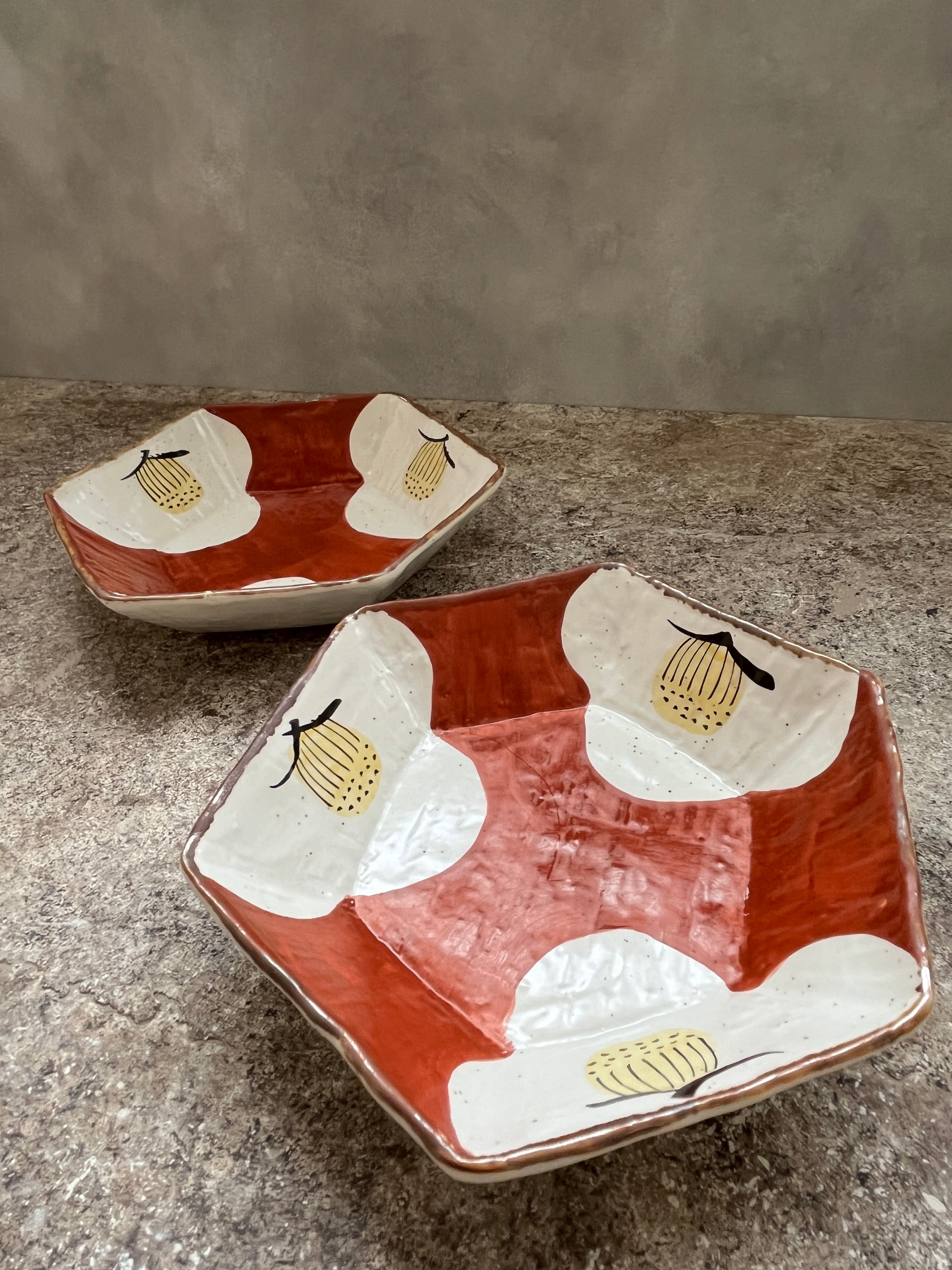 仁清写 椿図 茶盌 「共箱」焼物師　香峰　錦光山 仁清写 椿図 茶盌 「共箱」焼物師 香峰 錦光山