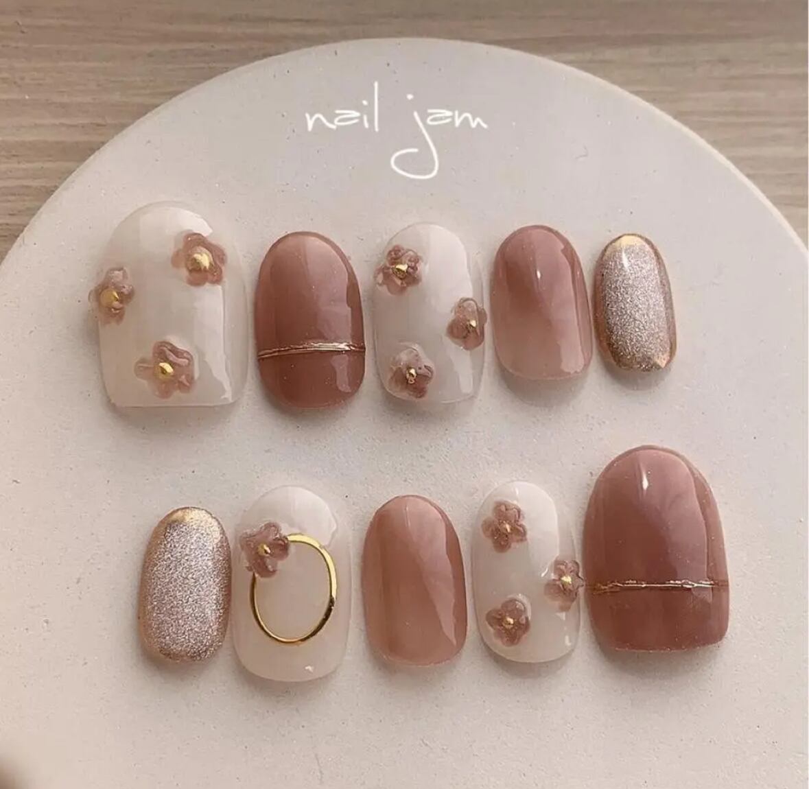 【ふく様】ネイルチップ3種おまとめ ぷくぷくお花リング 【No.036】 | nail jam 【ネイルチップ&ジェル