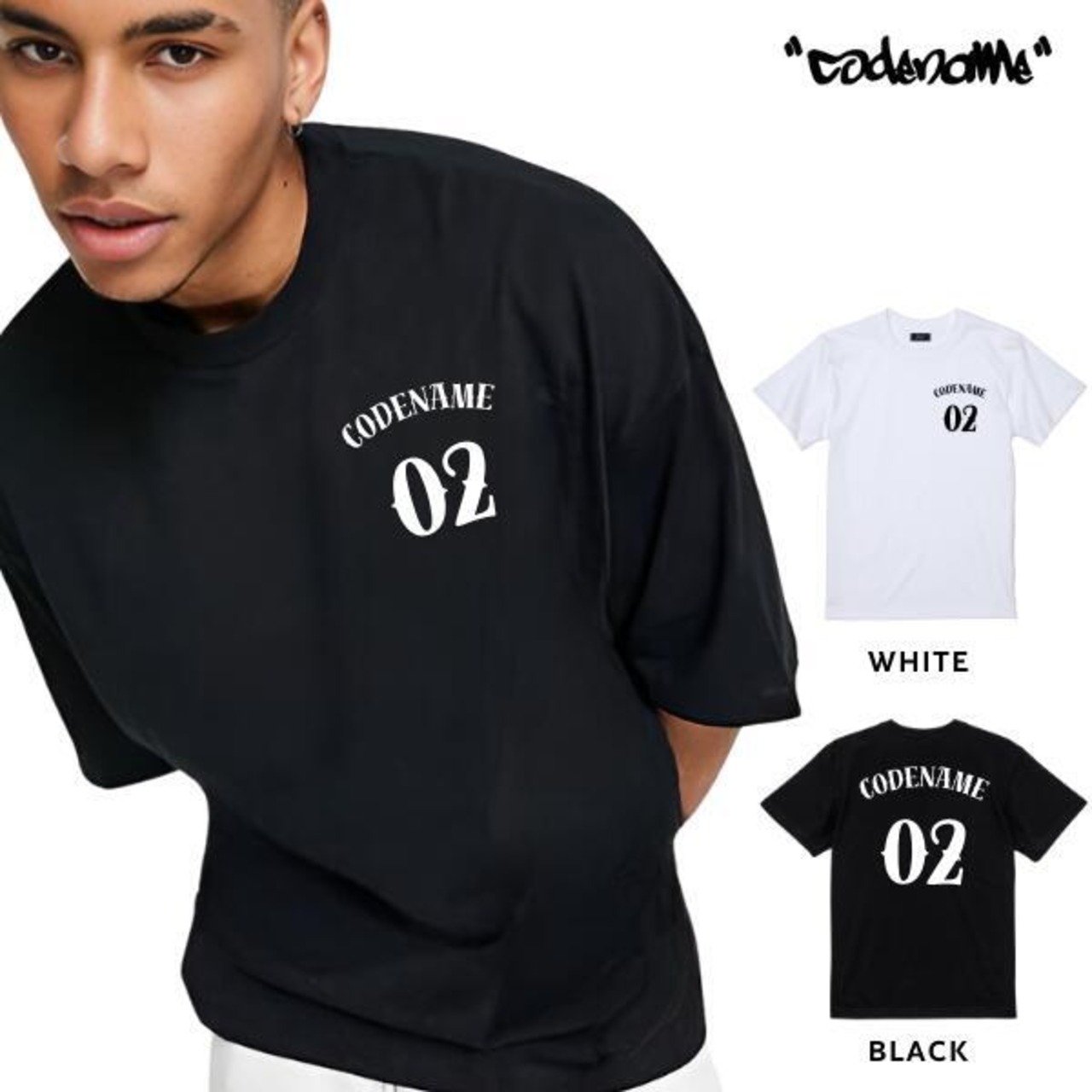 CODENAME 「”LOGO 02” S/S T-Shirts Black/White」 - 1