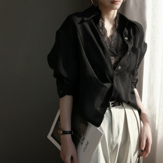 レースレイヤードシャツ 2COL 10024