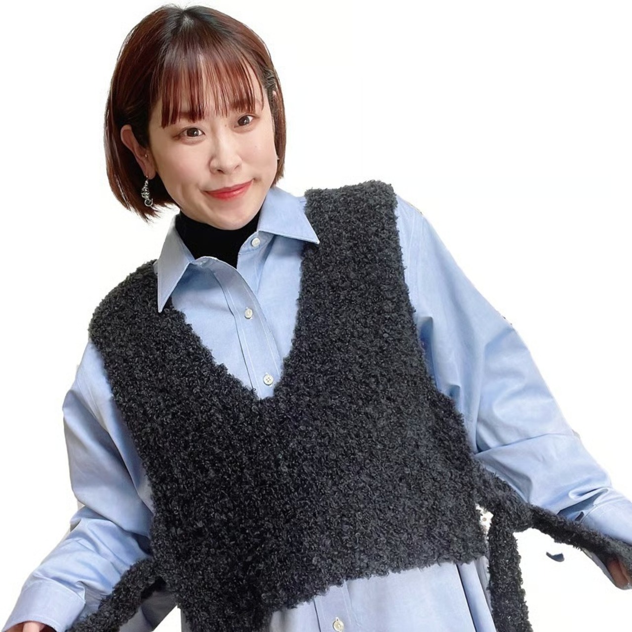 [Pattern] ふわふわVネックベスト