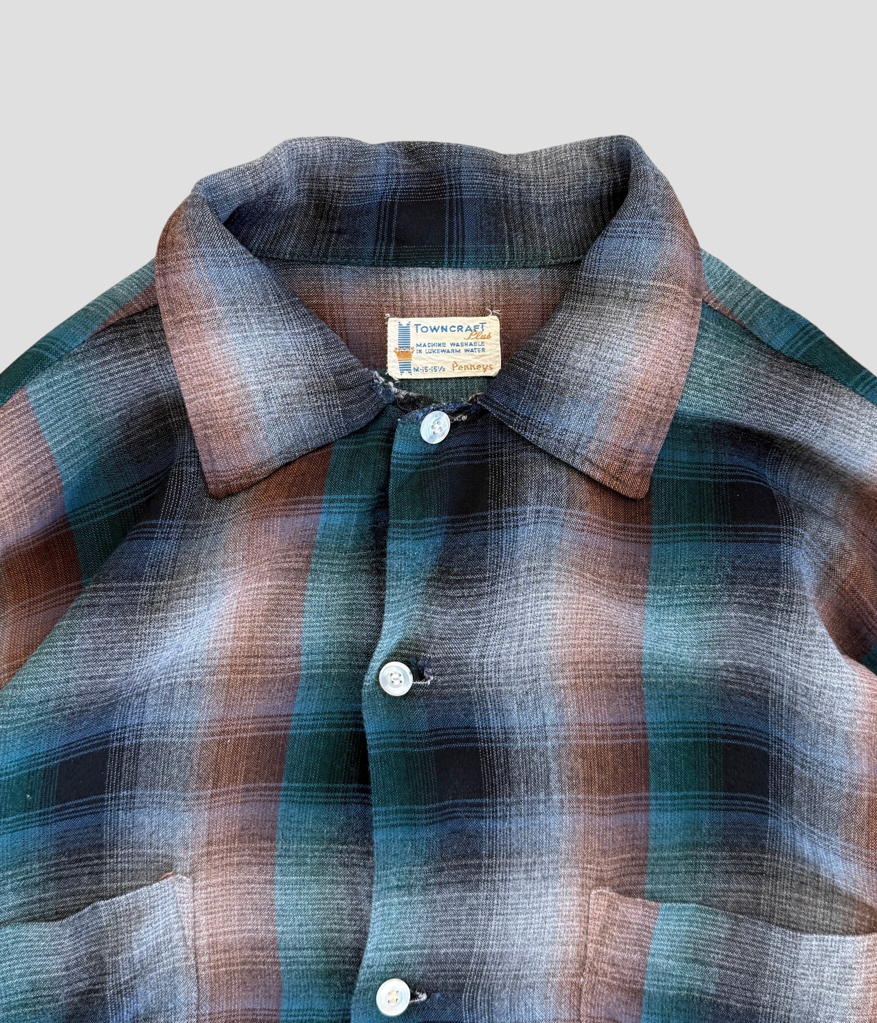 Towncraft- Vintage 60s M Ombre Check Shirt | BEGGARS BANQUET公式