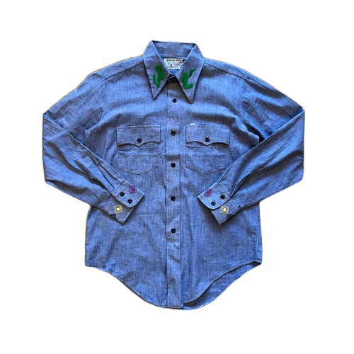 Woodland Embroid Chambray Shirt ¥8,900+tax