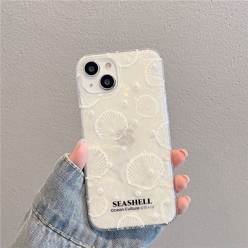 iPhoneケース iPhone15 iPhone14 シェル パール 貝殻 夏 海 かわいい