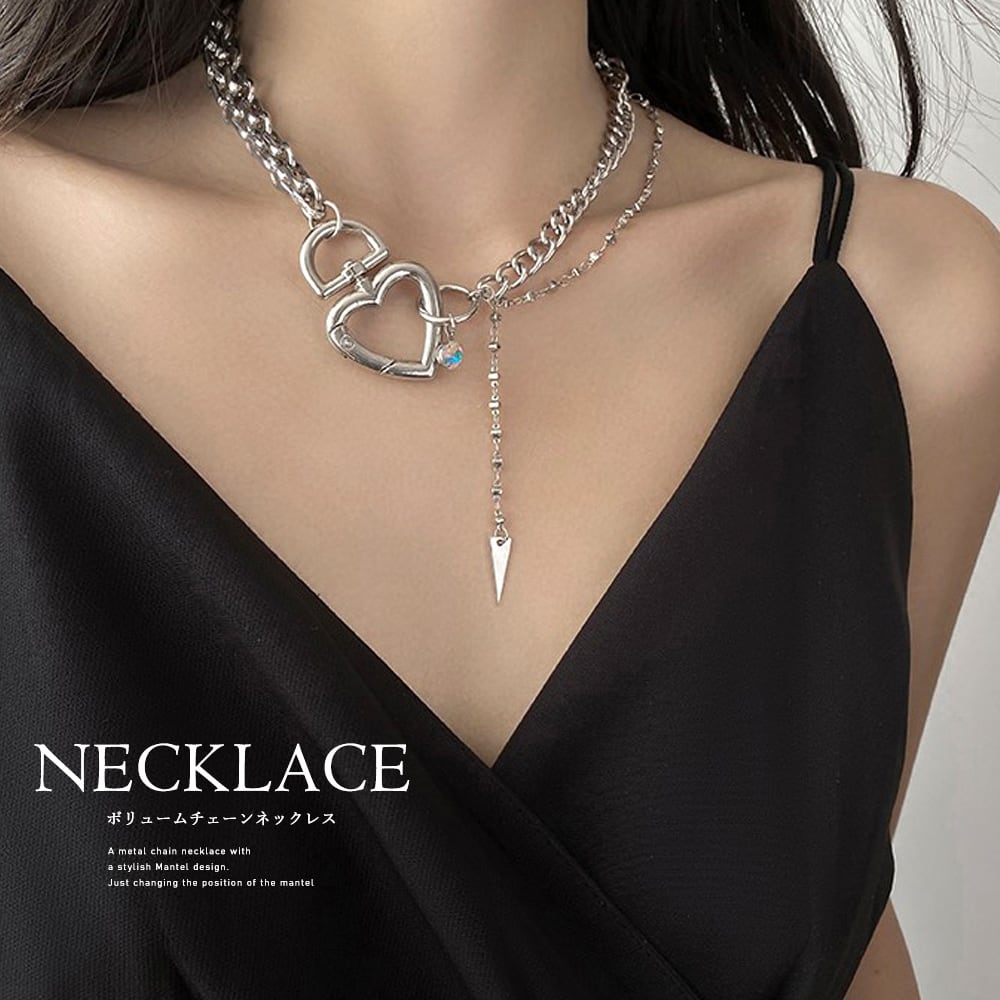 ボリュームチェーンネックレス 韓国風