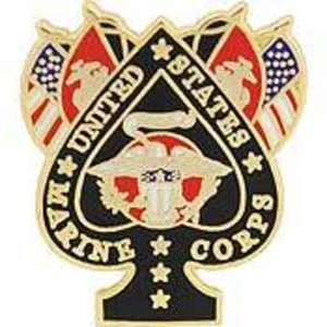 ミリタリー  Marines Spade & Flags　ピンバッジ　p15768