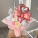 お花屋さんのバルーンフラワー　花束　 B312 リボン　ピンク　バルーン　成人式　卒業式　結婚祝い　誕生日　開店祝い　開業祝い　発表会