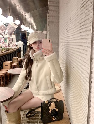 ムートンライクショートジャケット