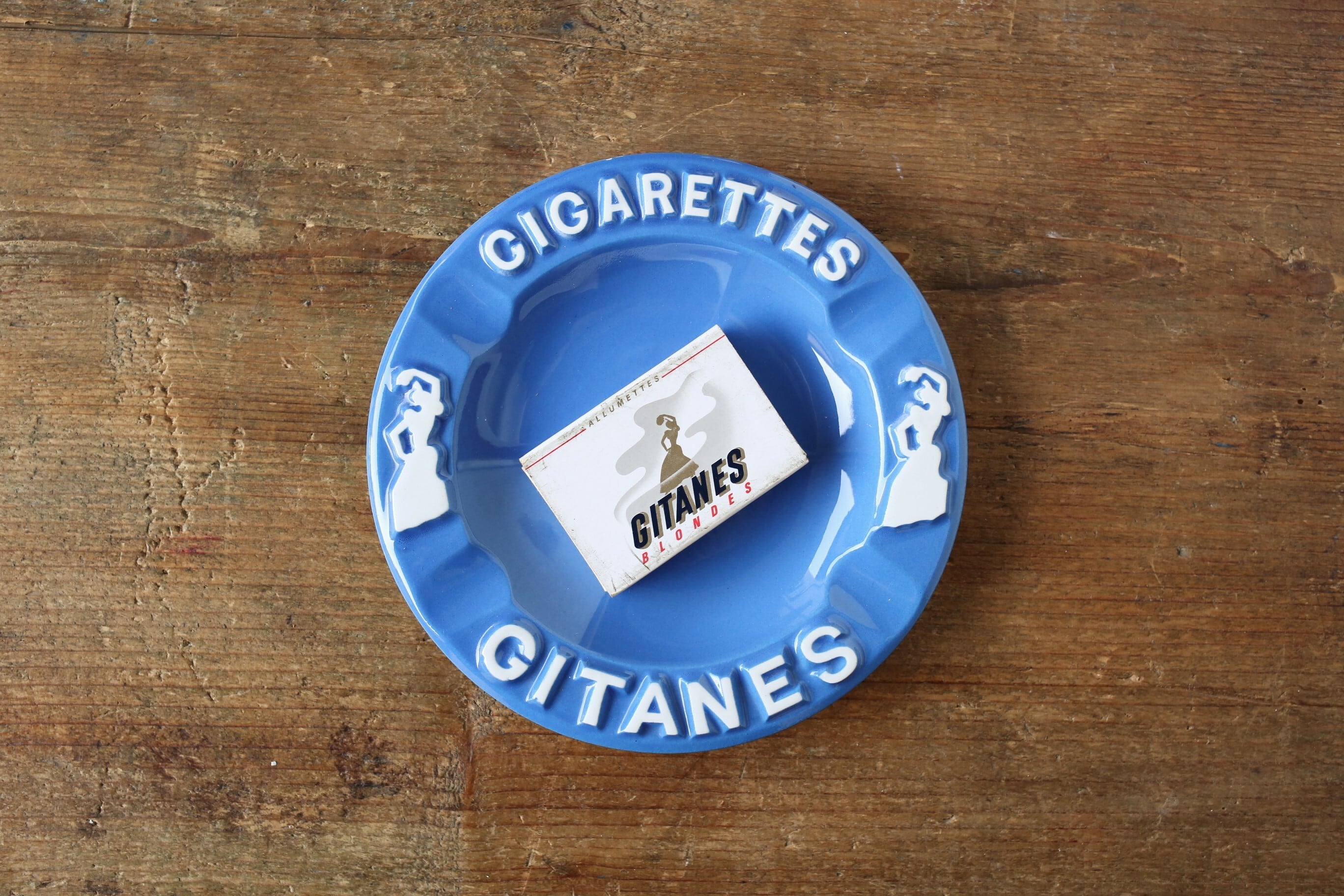 フランス アンティーク ヴィンテージ GITANES ジタン 灰皿 N-00966