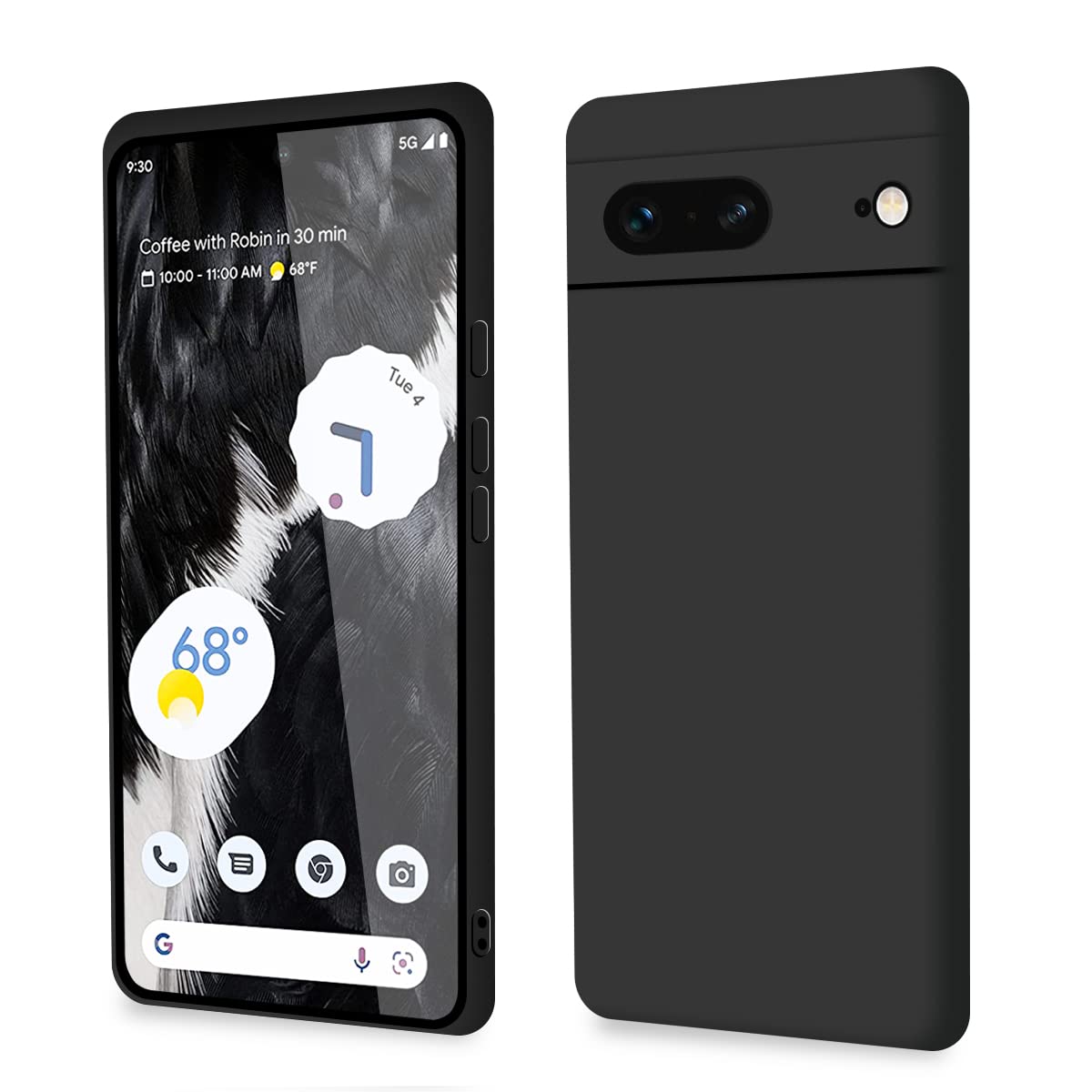 【在庫処分】【Majiyana】Google Pixel 7 ケース シリコン スリム ピクセル 7 カバー 超薄型 衝撃吸収 軽量 米軍MIL規格 ワイヤレス充電 指紋防止 ストラップホール付き (ブラック)