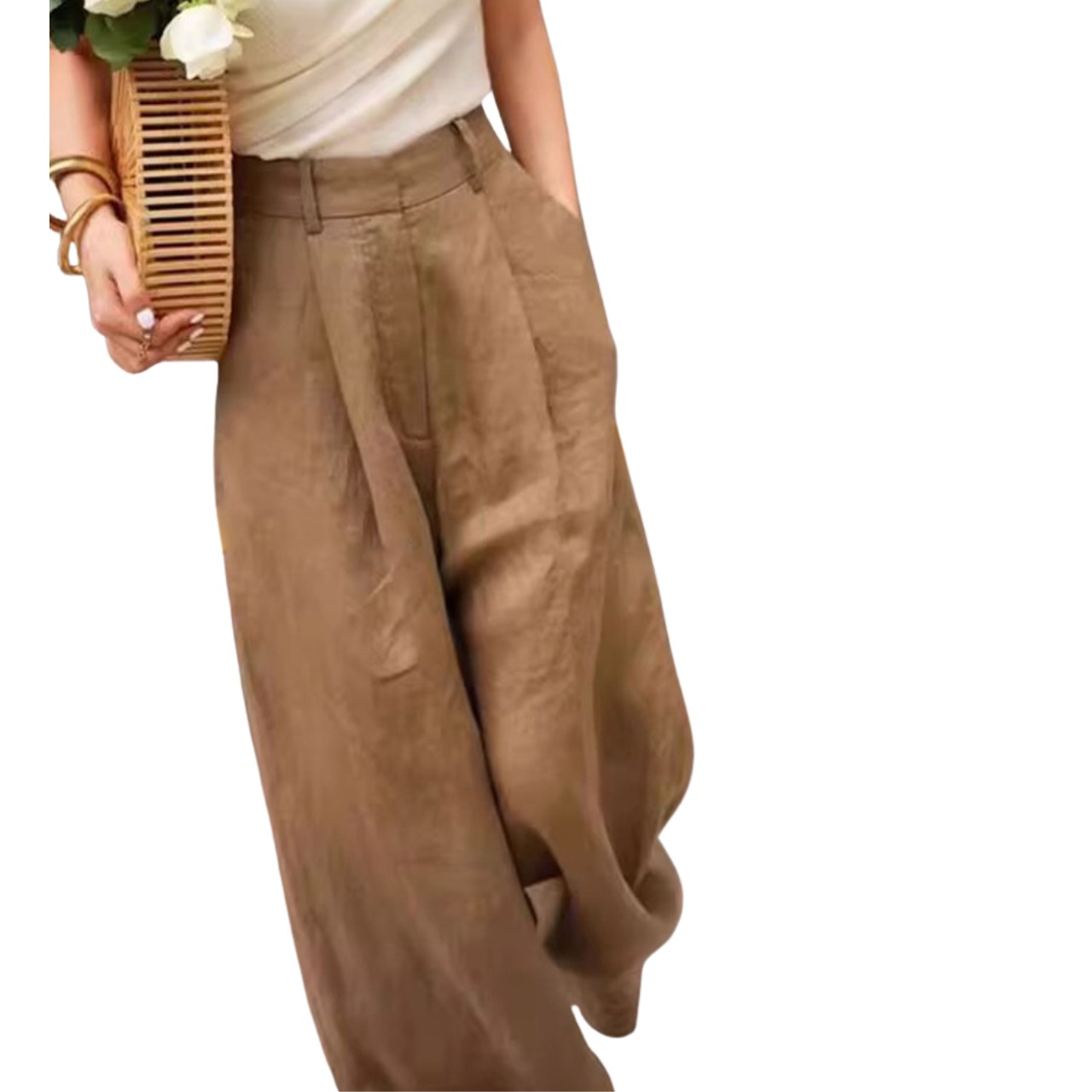 フロントタック ワイド フルレングス パンツ 　全2色　 00067