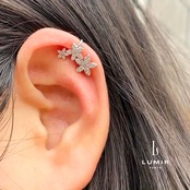 ジルコニアフローラルイヤーカフ