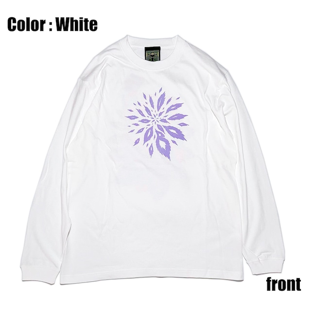 神眼芸術×FLYOVER『Booooooooo』Long sleeve T-shirt (White)