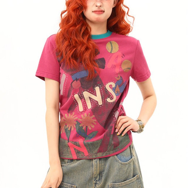 dog art short-sleeved tee　ドッグアート半袖ティー　J1955