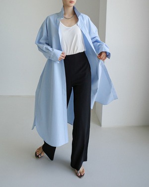 スタンドカラー オーバーサイズ シャツワンピース 3color A0897