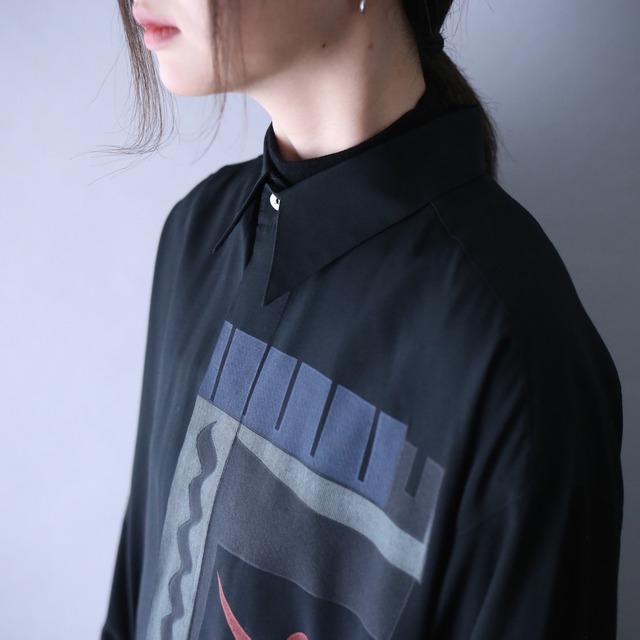 human motif art graphic design fry-front over silhouette shirt