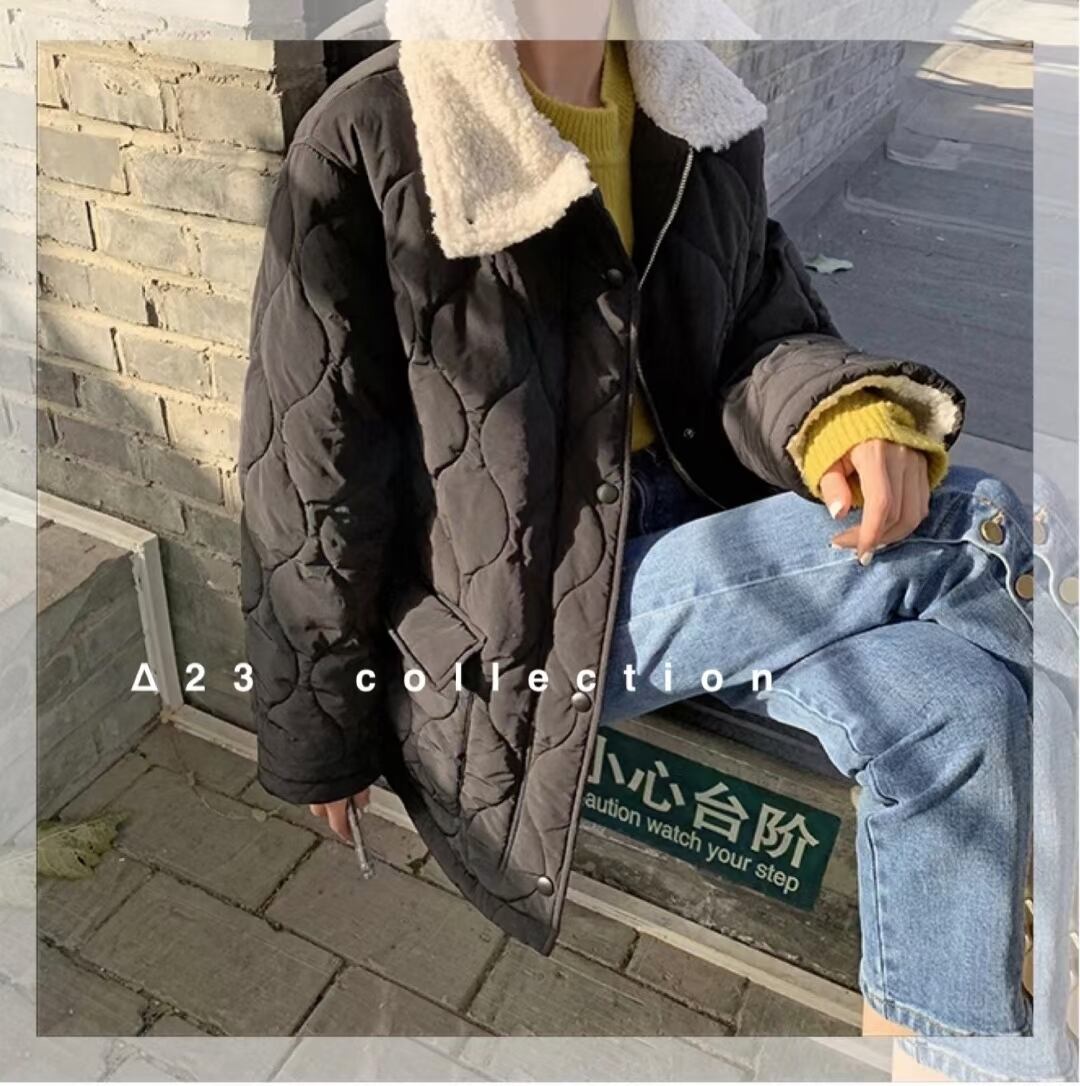 ウエストベルト付き 襟ボアジャケット　AJ33172-3311