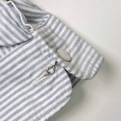 00s RALPH LAUREN ラルフローレン ストライプ BD ボタンダウン オックスフォード 半袖シャツ 7/水色×ホワイト レディース インパクト21