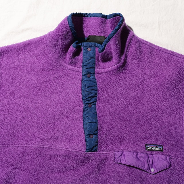 XL 93年 USA ナイロン前立て 旧肉厚個体 パープル Synchilla Snap-T Patagonia シンチラ スナップT パタゴニア
