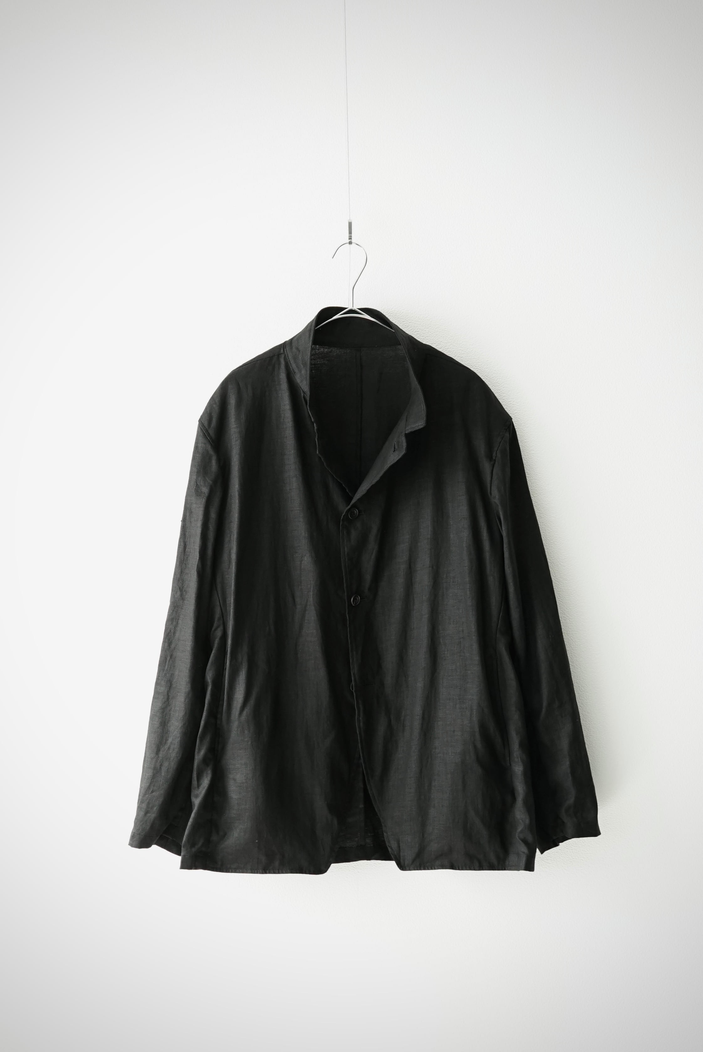 Luster Linen 60Poplin / Curve Jacket ( BLACK)