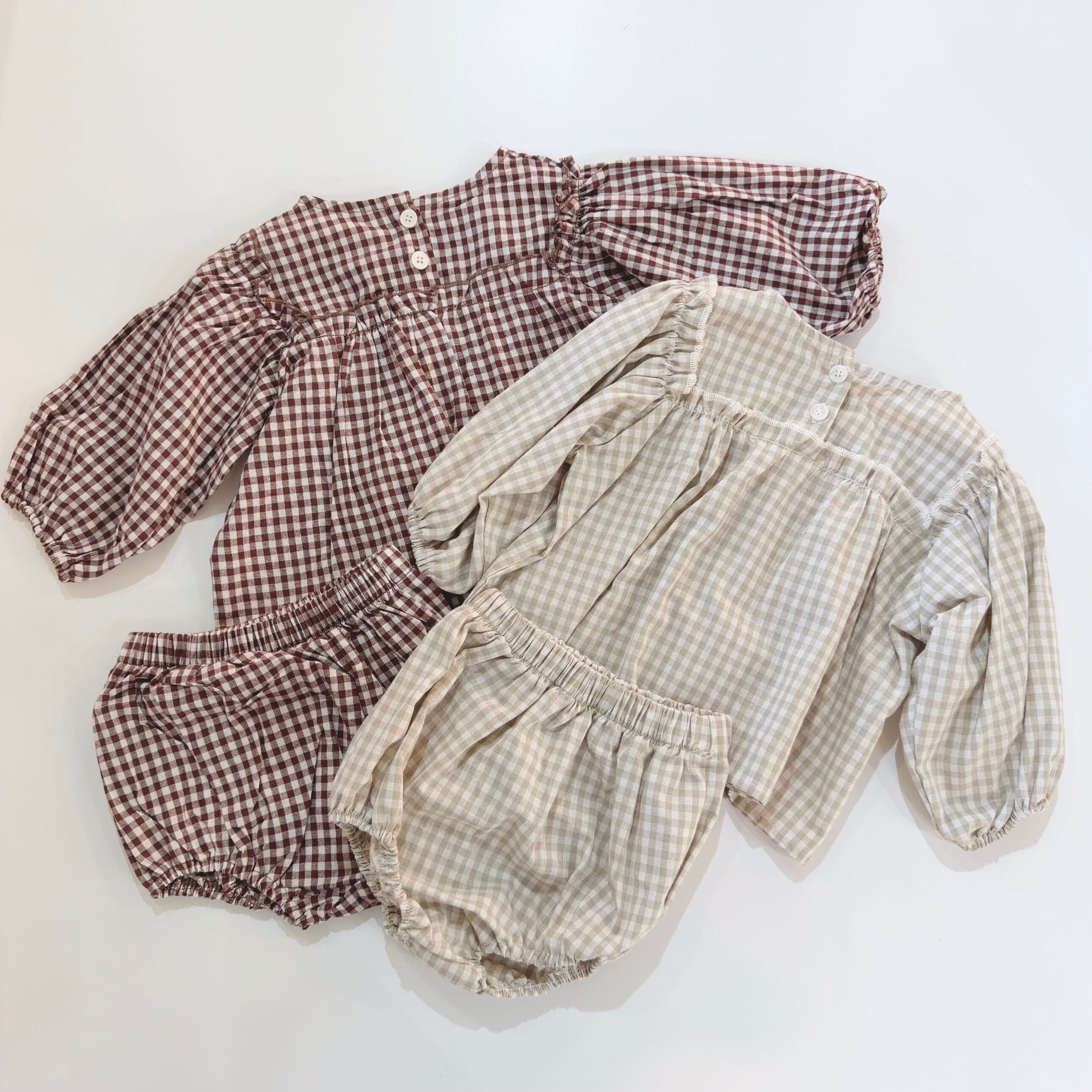 チェックブルマセットアップ