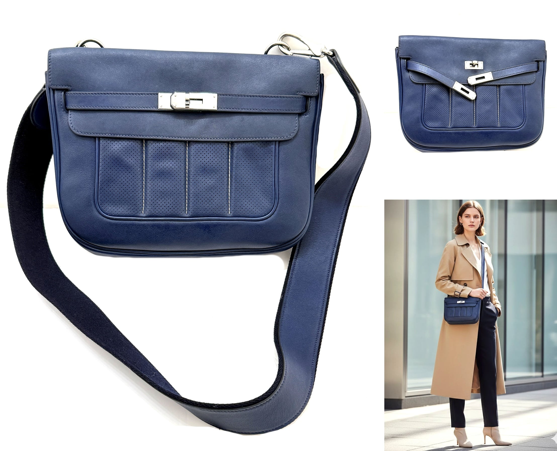 HERMES エルメス Berline 28 ベルリンヌ ヴォースイフト ブルー ショルダーバッグ クラッチ 2way 大 レザー パラジウム 男女 レディース メンズ