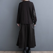 立体フラワー刺繍 トップス&スカート セットアップ 00037