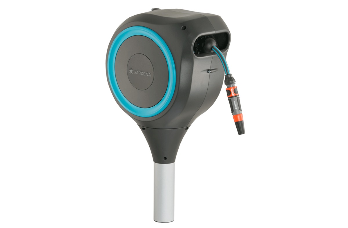 GARDENA スパイク式自動巻取りホースボックス S（ターコイズブルー