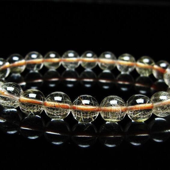 ルチルクォーツ ブレスレット 8mm タイチンルチルクォーツ タイチンルチル 一点物 メール便可 [M便 1/10] 111-48961