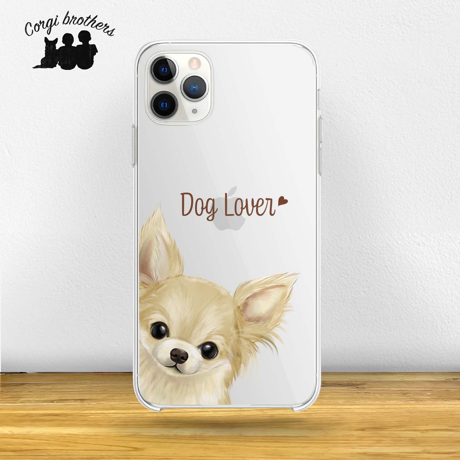 チワワ 水彩画風 毛色6色 】 クリアソフトケース 犬 うちの子 iPhone