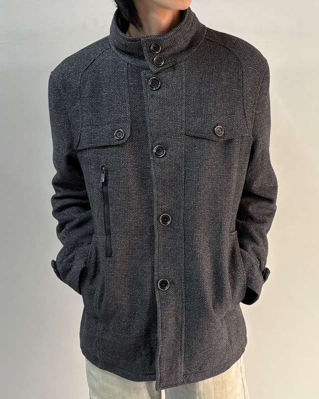 【GIORGIO ARMANI】stand collar wool jacket