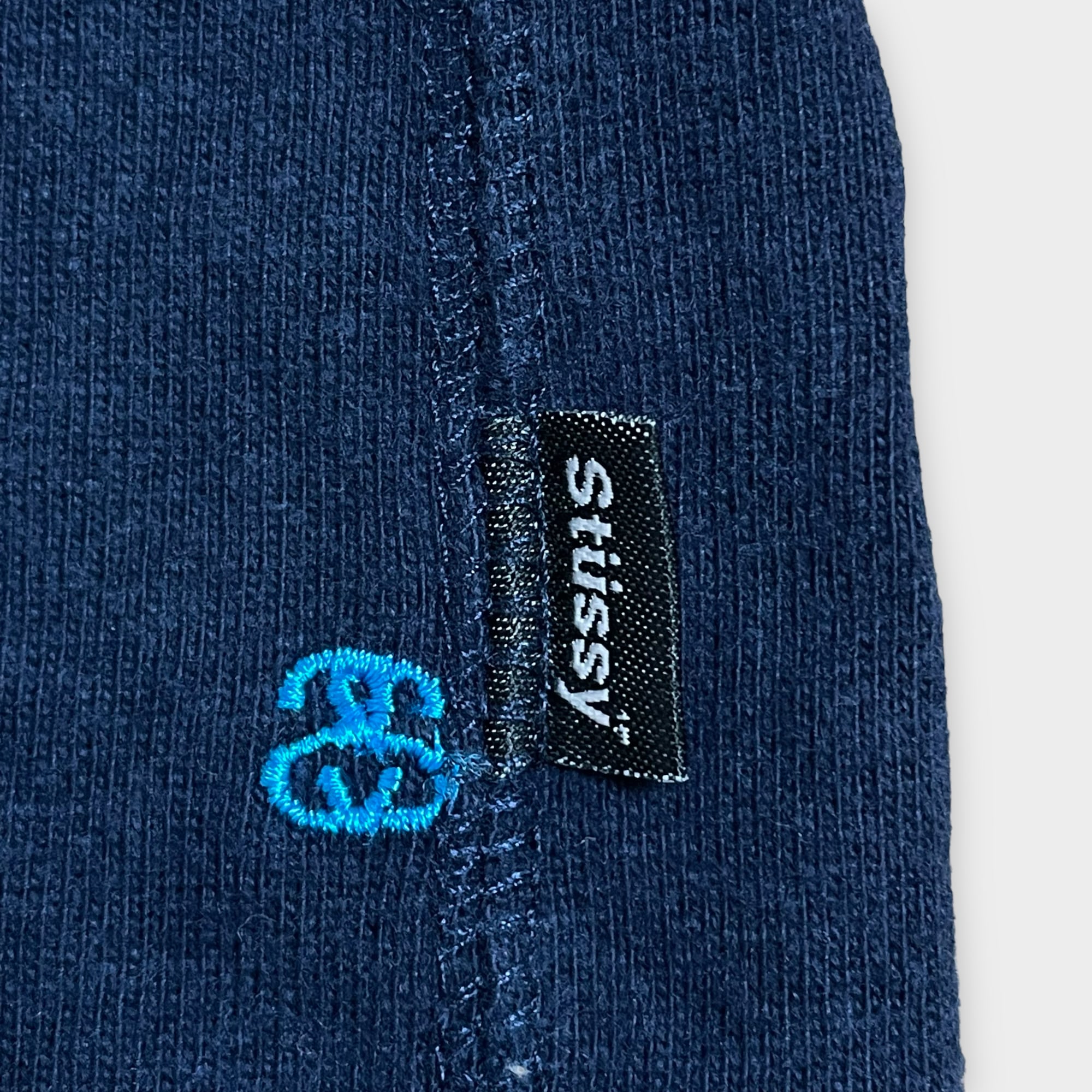 【レア】STUSSY ステューシー パーカー ジップ 総柄 星 ブルー XL