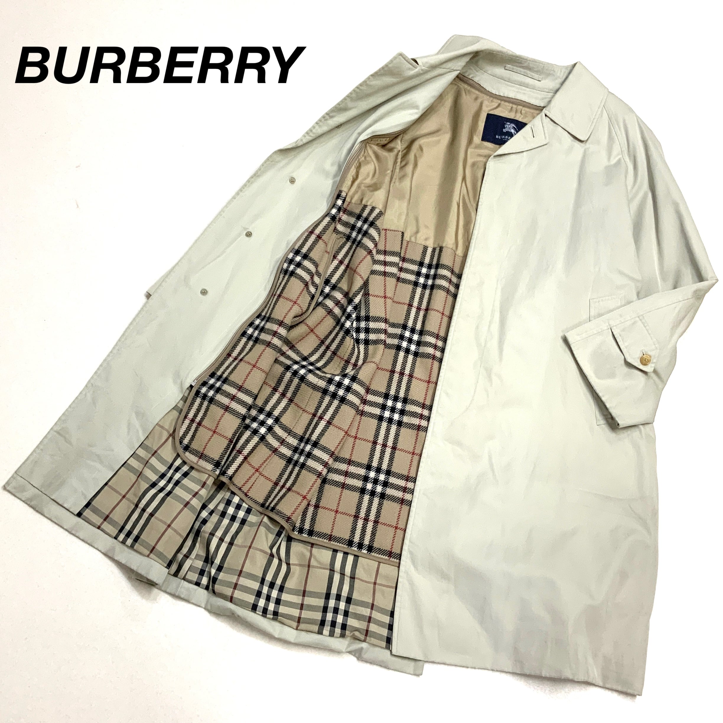 Burberry London ノバチェック ステンカラーコート ライナー付き 