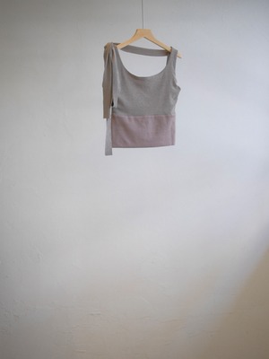 Multi Way Tie Tank Top / BEIGE × BROWN