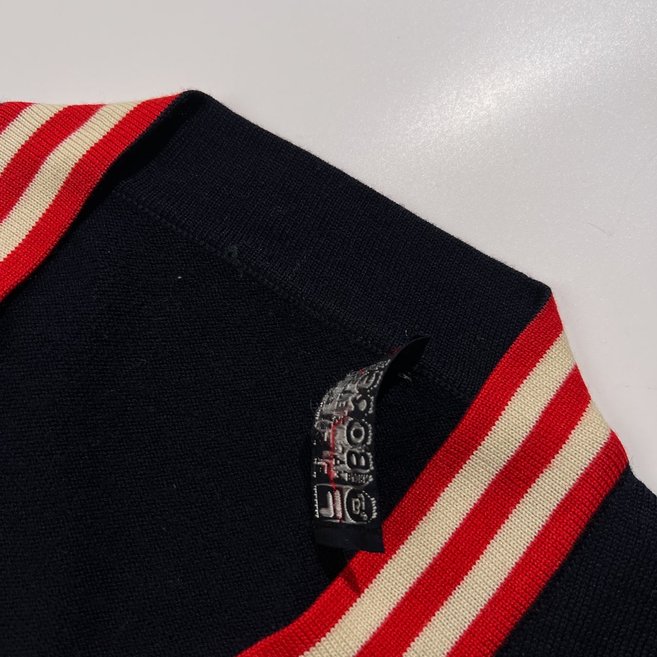 希少 レア FILA フィラ BJORN BORG ビヨンボルグ Vネック ライン ニット セーター 48 /ネイビー系 イタリア製 70s 80s ヴィンテージ