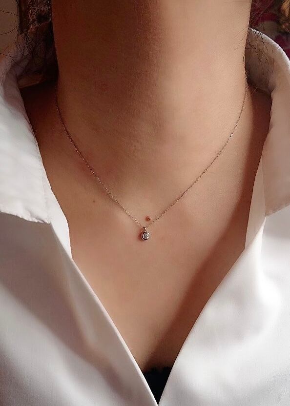 Pt900／Pt850 スイートテンダイヤモンドネックレス♡ 0.1ct | www.nov