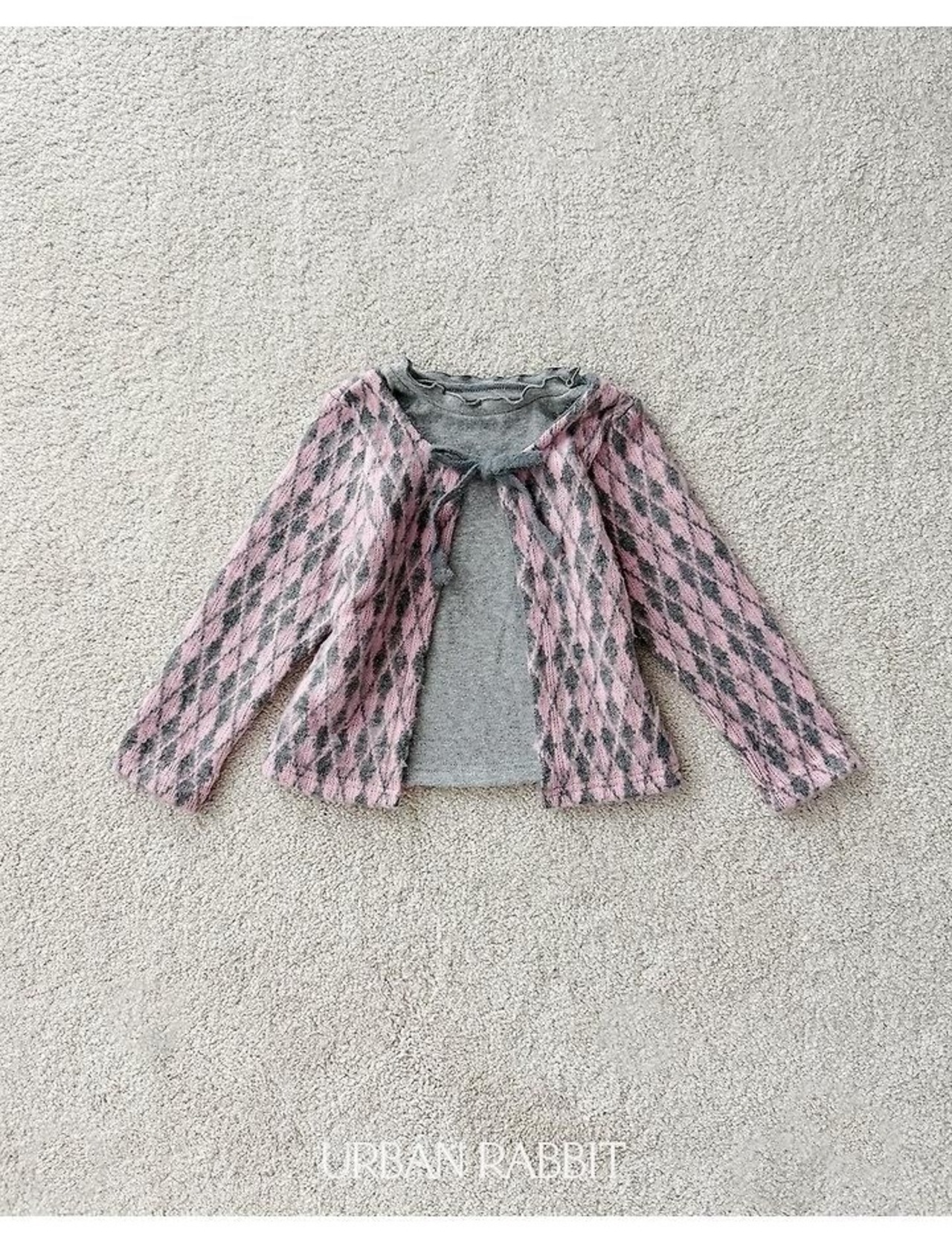 アーバンラビット / URBAN RABBIT / アーガイルカーディガンT / 韓国子供服 / ジュニア / 26winter〖取寄〗*JS~JM*