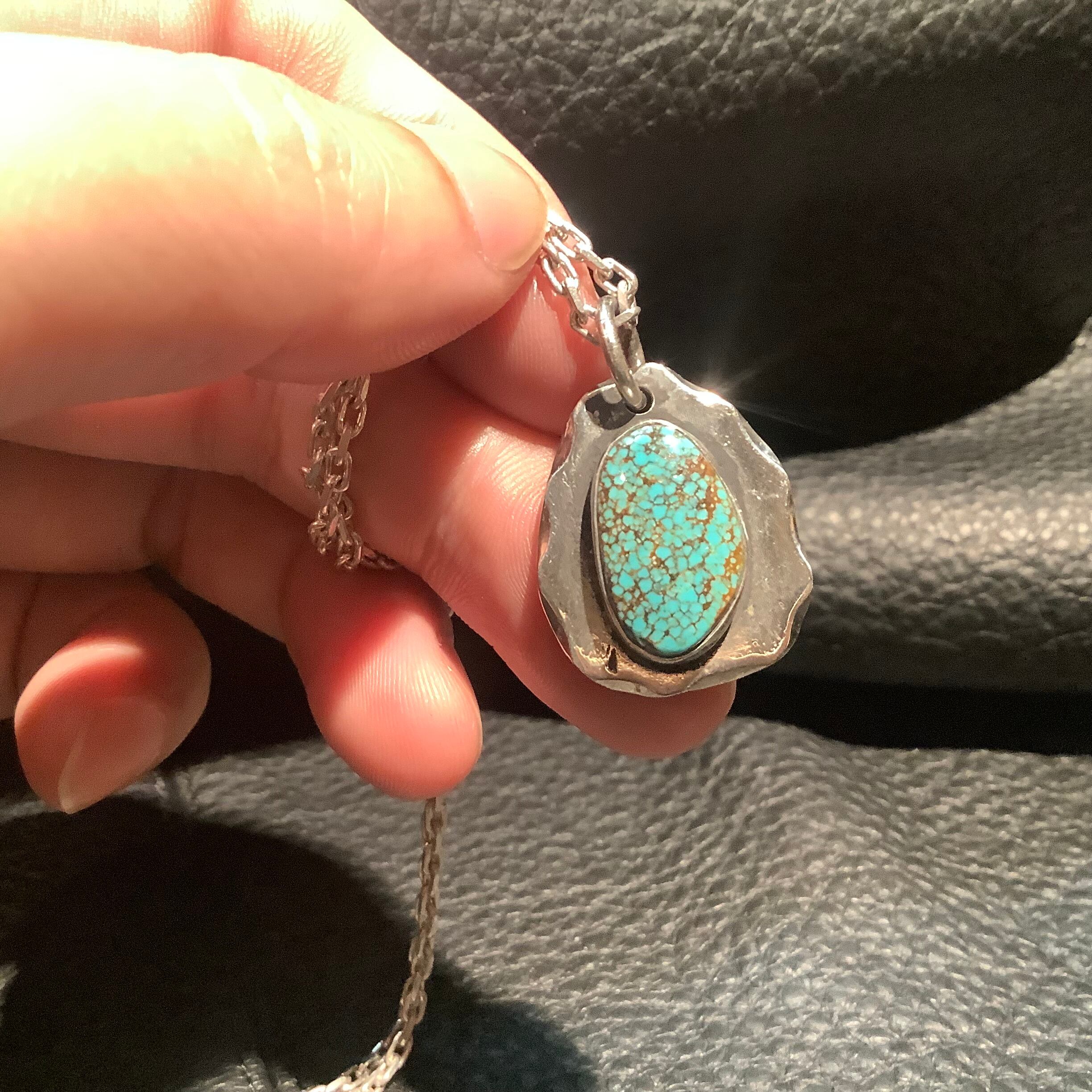 インディアンジュエリー シルバー ピンバッチ ターコイズ ナンバーエイト WHEELWORKS ホイールワークス Number8Turquoise Pendant ナンバー
