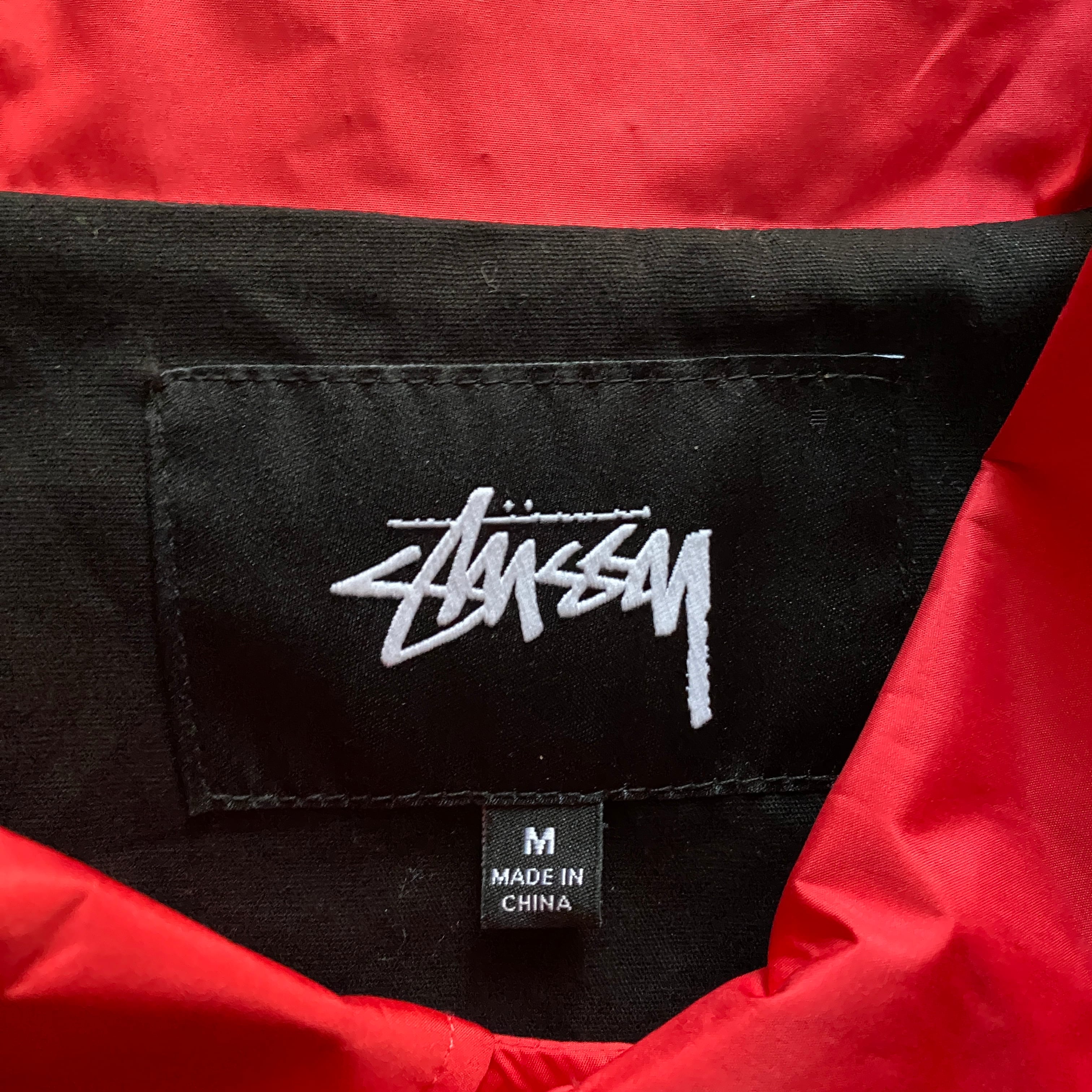 STUSSY ステューシー M バッグ アーチロゴ コーチジャケット ブラックだるま