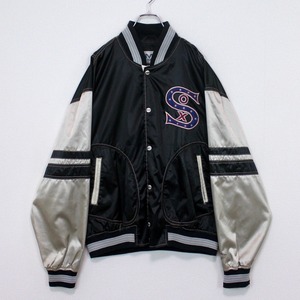 【Caka act2】"Chicago White Sox" Logo Design Loose Nylon Stadium Jacket