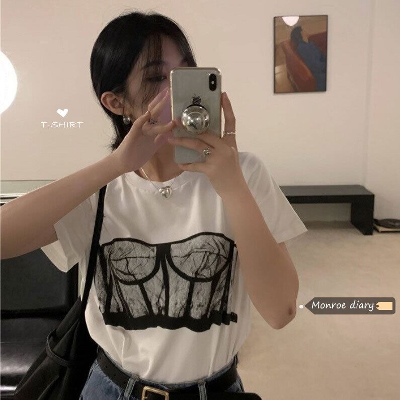 レッドトップス サマールーズプリント柄Tシャツ 夏物 モンロー90586414193