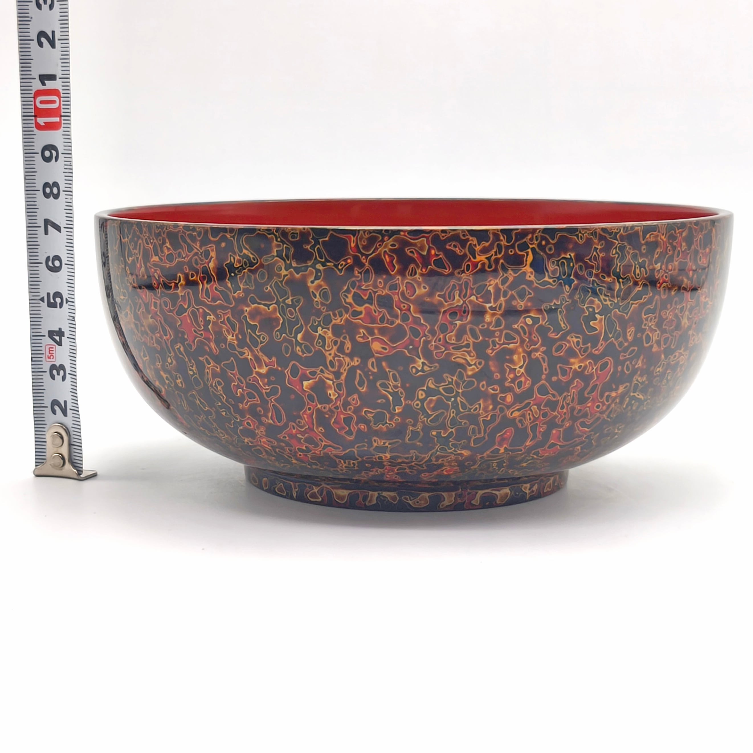 ふるさと納税津軽塗 蓋付菓子器 りんご 唐塗 津軽塗 菓子鉢 23.5cm