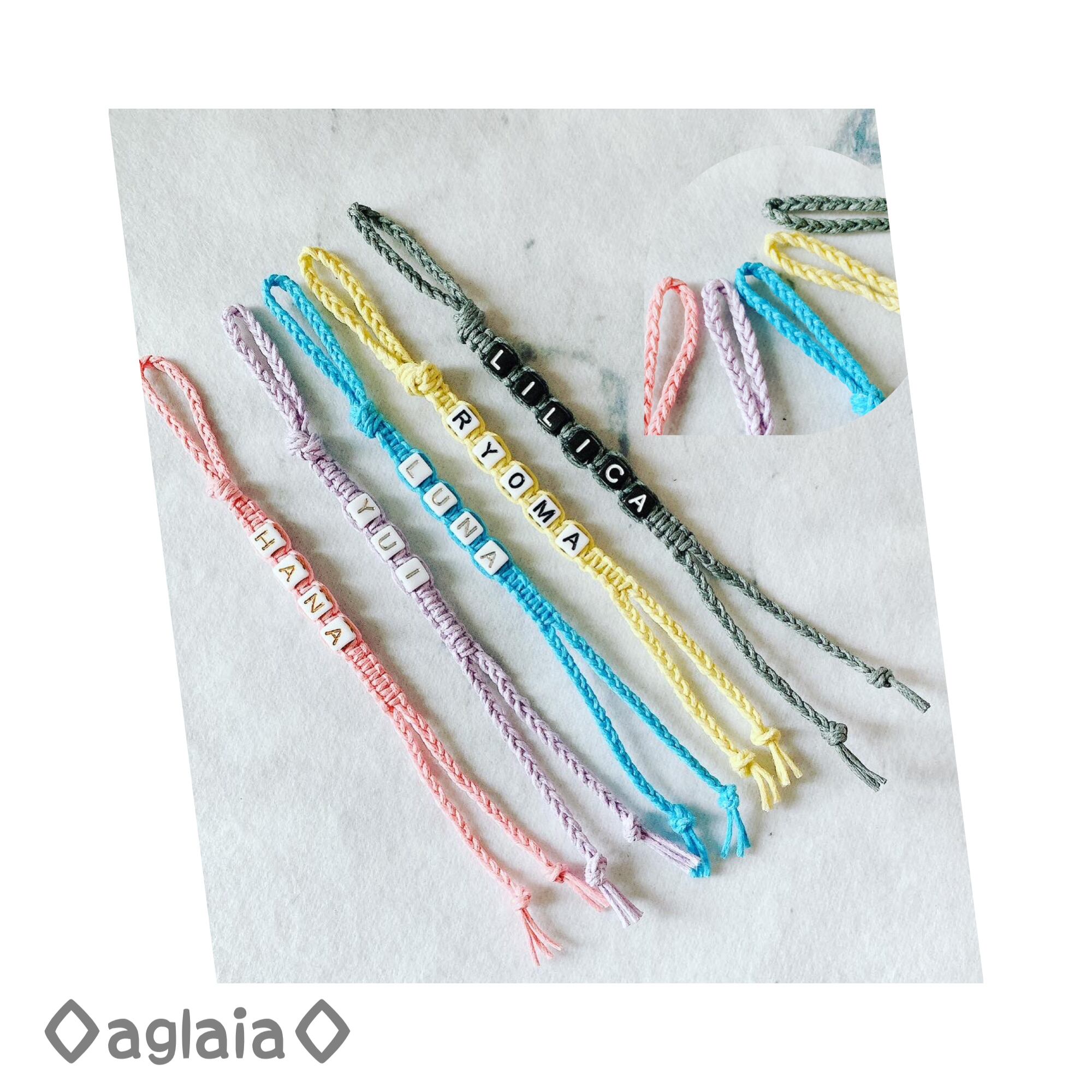 オーダーメイド ストラップ レタービーズ×ワックスコード