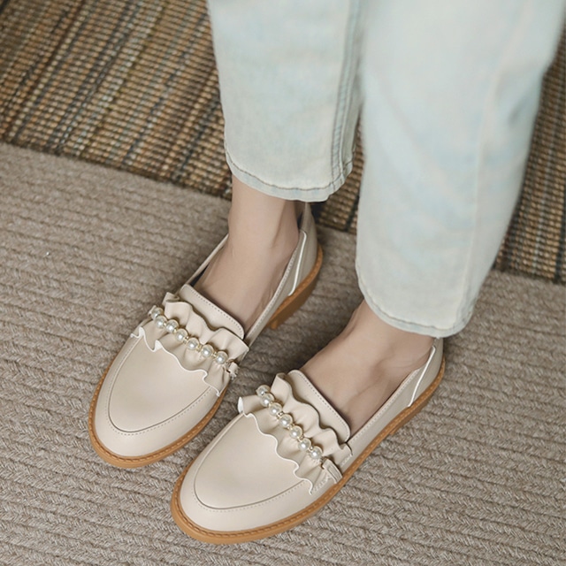 Pearl frill loafers A540