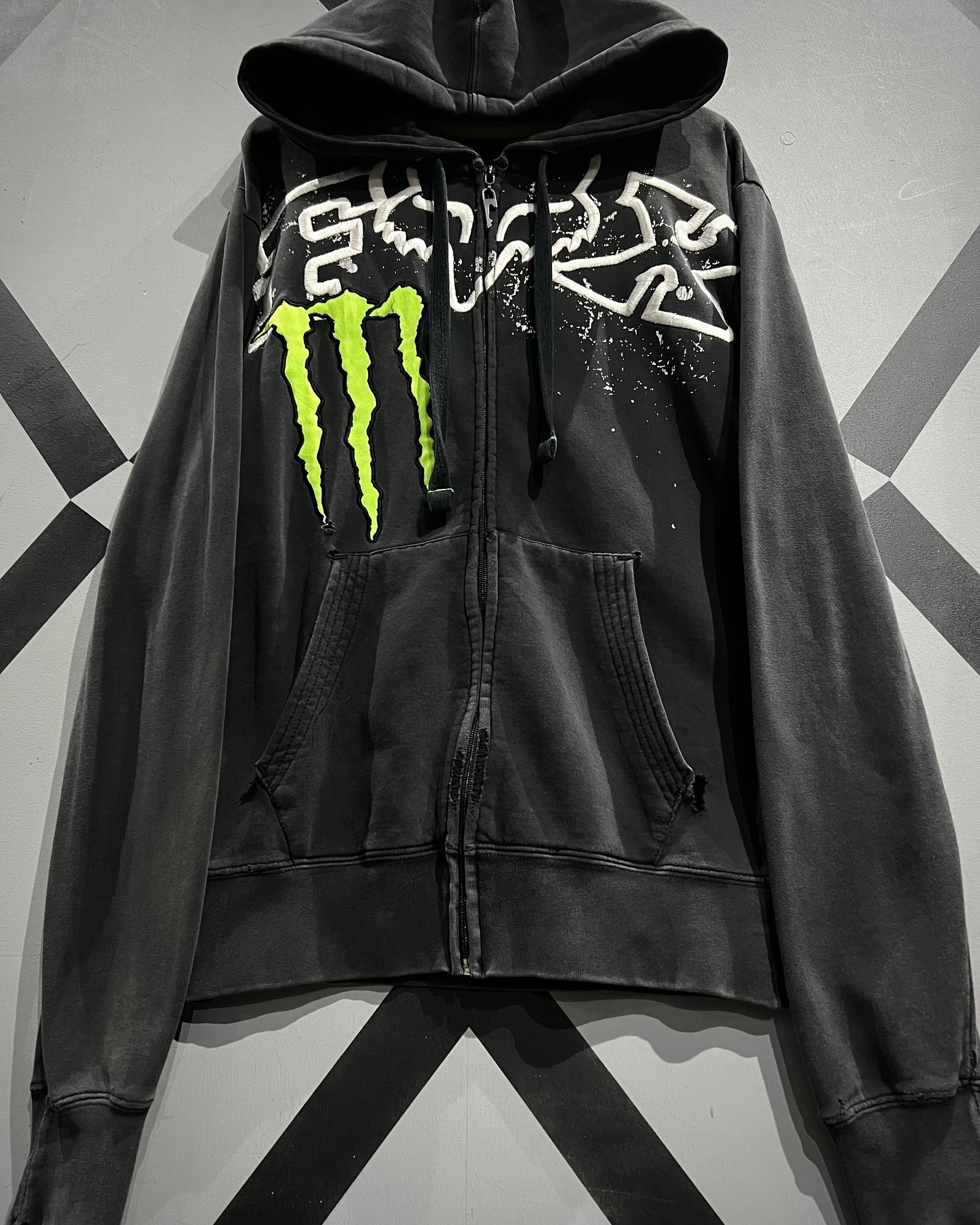 X vintage】“MONSTER ENERGY”“FOX RACING”Embroidery Loose Zip Up