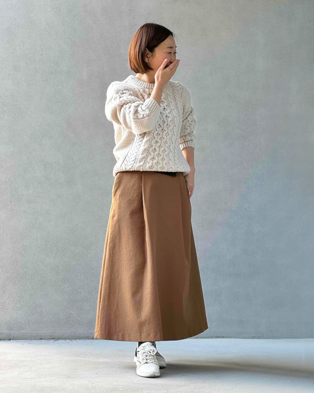 The New Society ケーブル編みざっくりニット【 手洗い可 】 | 小さい