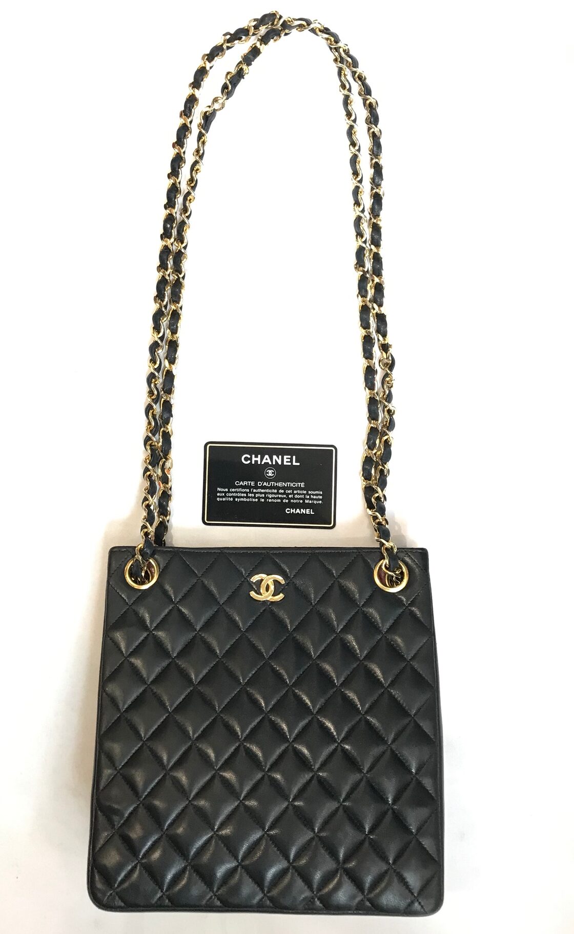 CHANEL スクエア マトラッセ Wチェーンバッグ シャネル シングル  